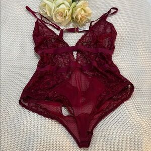 Lace Burgundy Bodysuit